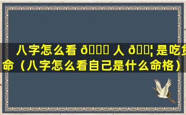 八字怎么看 🕊 人 🐦 是吃货命（八字怎么看自己是什么命格）